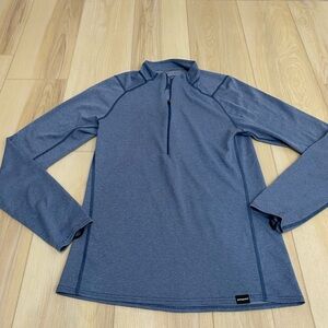 Patagonia Capilene 2 Midweight Pullover Mens Medium Blue Polartec 1/2 Zip Hiking